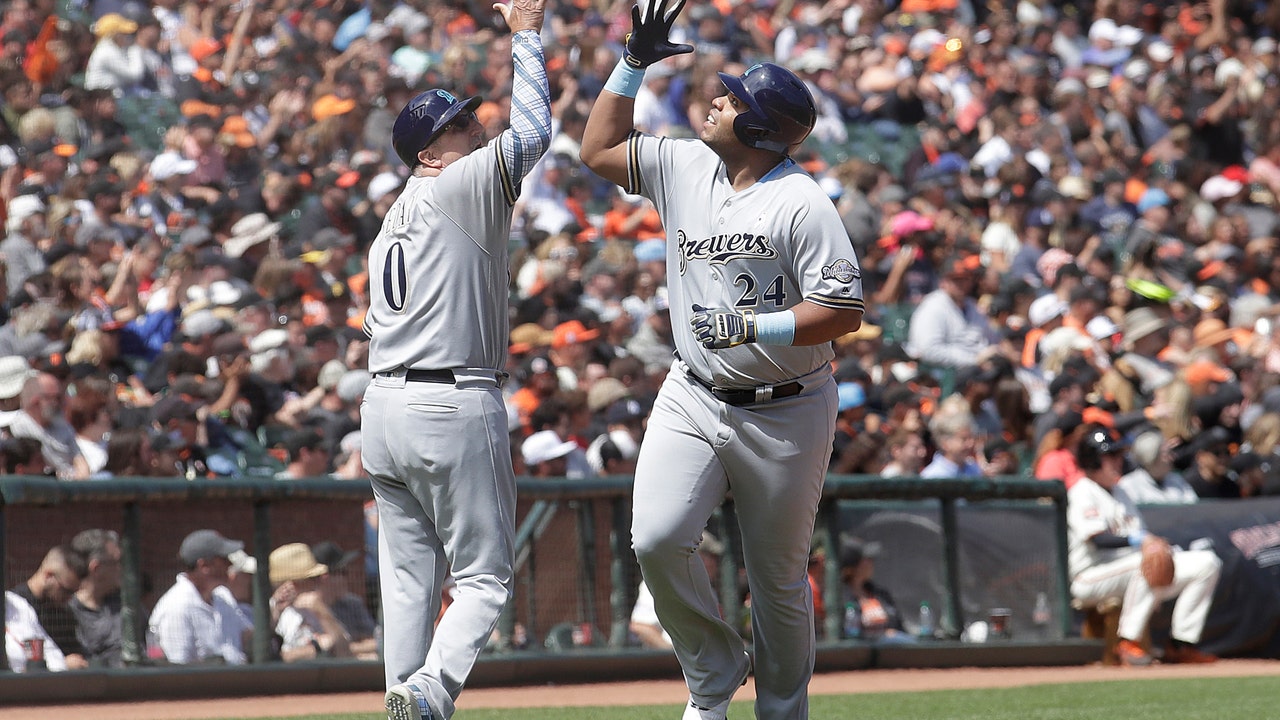 Thames, Aguilar help Brewers hold of Giants 5-3
